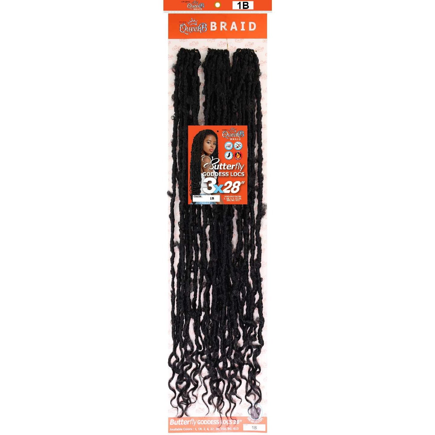 Urban Beauty Queen B Braid Synthetic Butterfly Goddess Locs 3X Value Pack 28 Inch Color 1B Urban Beauty Queen B Braid Synthetic Butterfly Goddess Locs 3X Value Pack 28 Inch Color 1B
