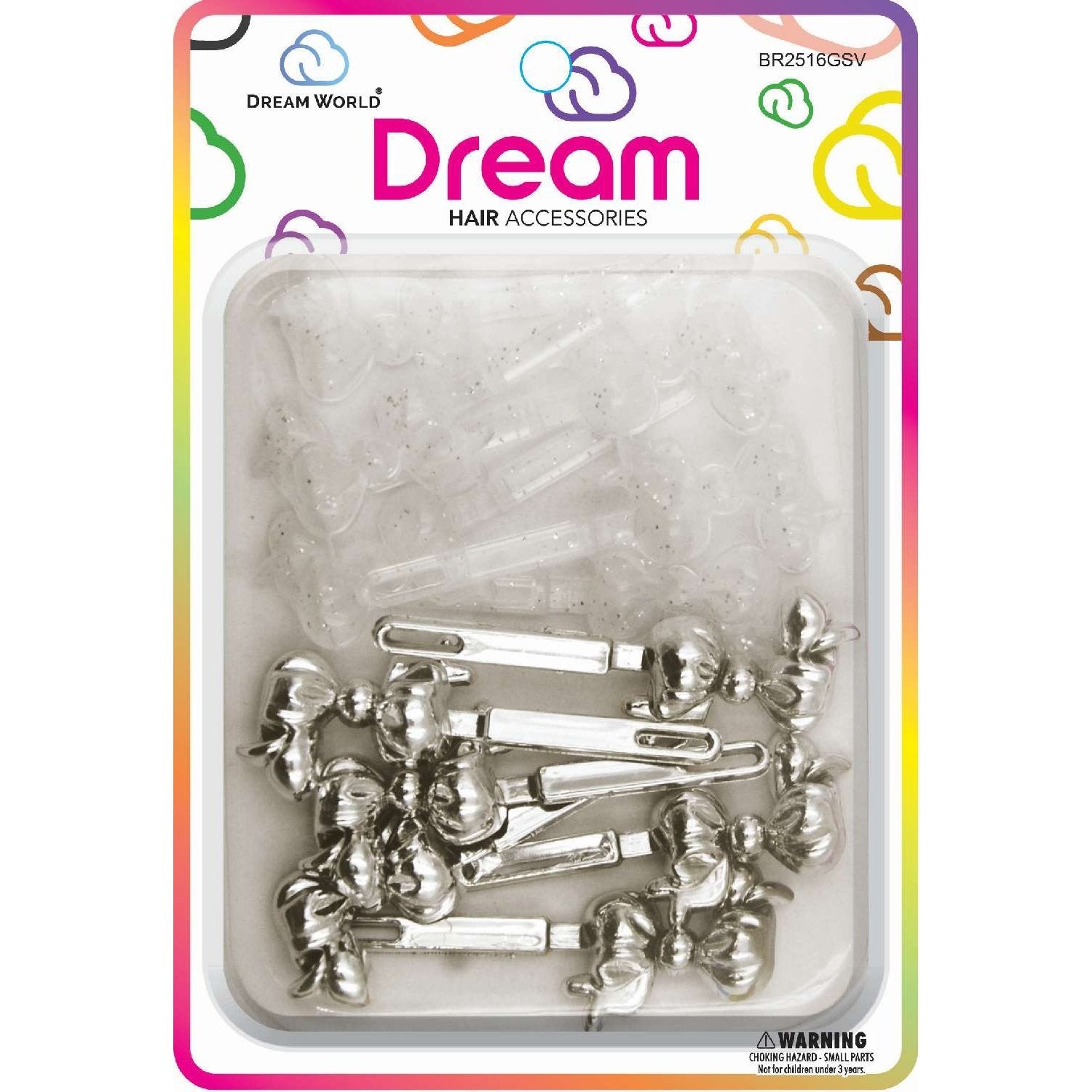 Chloe Barrette 16 Chubby Ribbon Glitter Silver Chloe Barrette 16 Chubby Ribbon Glitter Silver