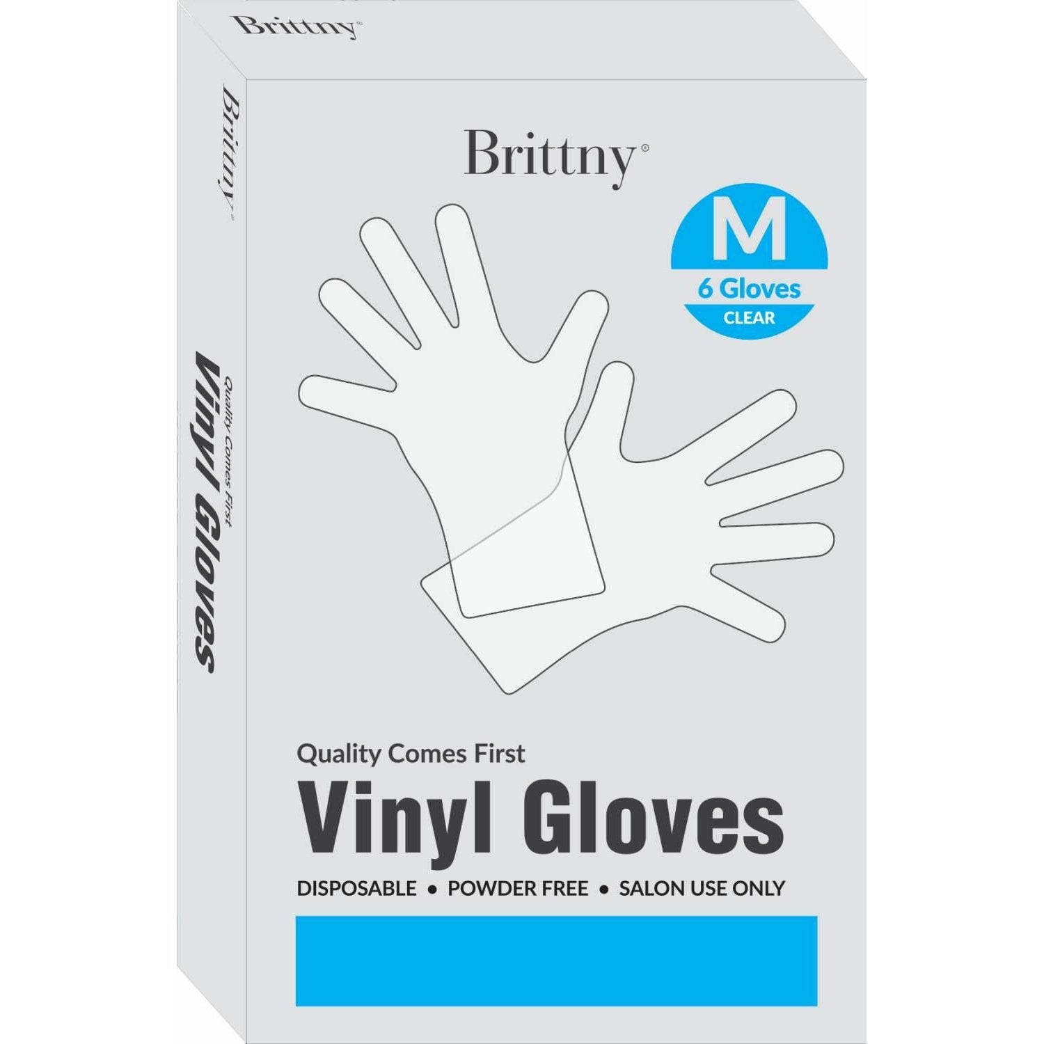 Brittny Vinyl Gloves 6 Piecesbox Medium Brittny Vinyl Gloves 6 Piecesbox Medium