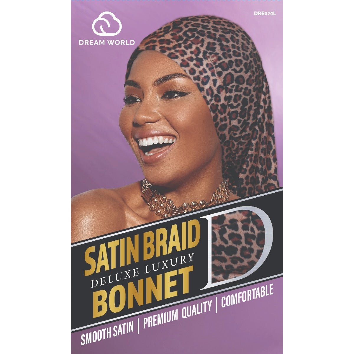 Dream Women's-Satin Braid Bonnet Leopard Dream Women's-Satin Braid Bonnet Leopard