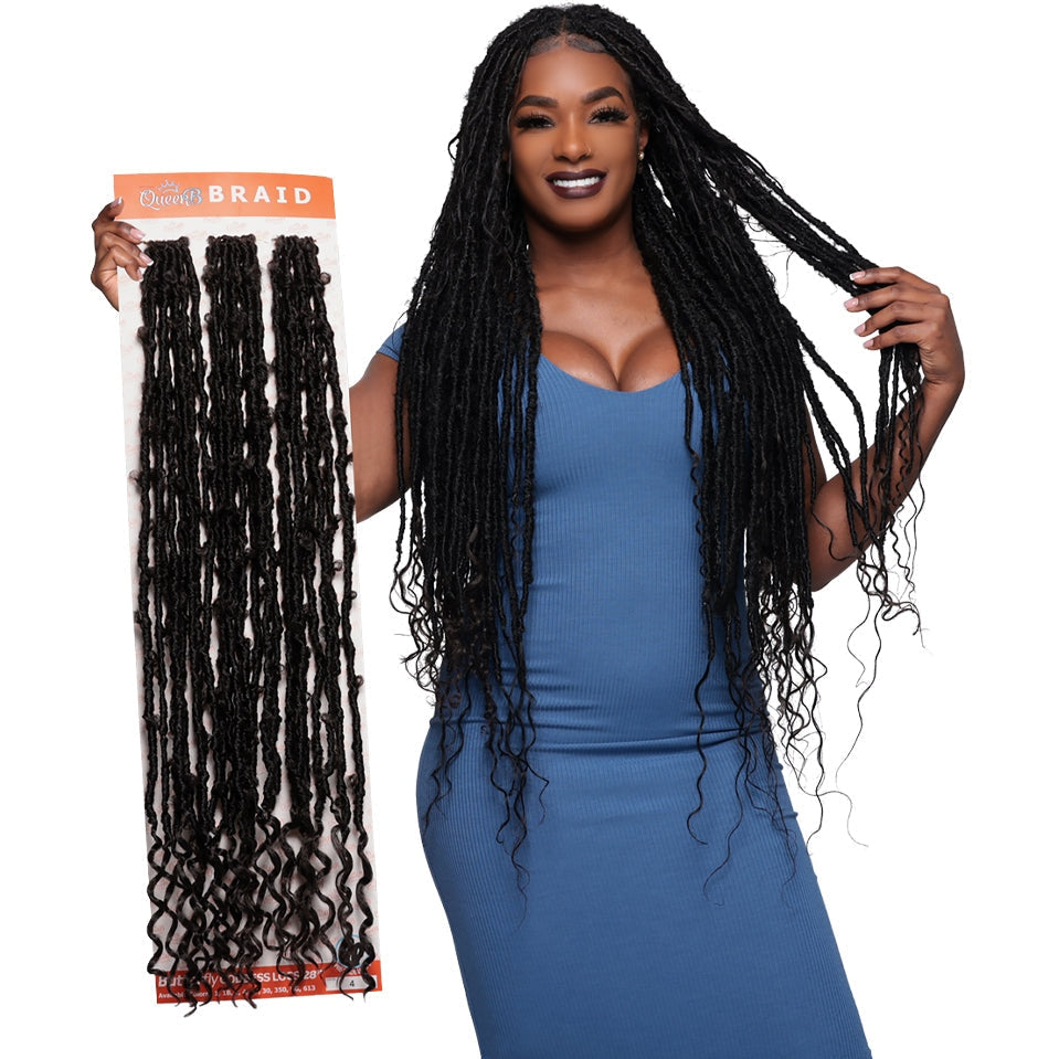 Urban Beauty Queen B Braid Synthetic Butterfly Goddess Locs 3X Value Pack 28 Inch Color 1B Urban Beauty Queen B Braid Synthetic Butterfly Goddess Locs 3X Value Pack 28 Inch Color 1B