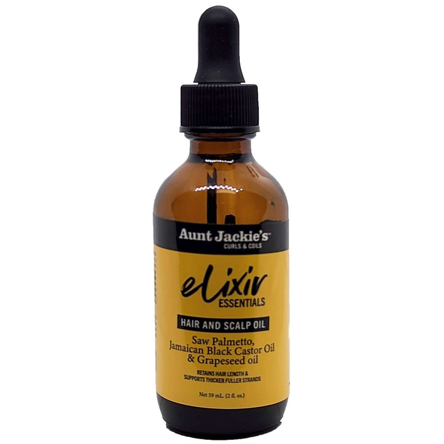 Aunt Jackies Elixir Hair And Scalp Oil Saw Palmetto Jamaican Black Castor Oil  Grapeseed Oil